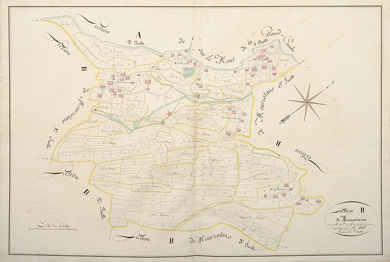 Cadastre de la commune de Grand'Combe-Châteleu. Atlas parcellaire, 1816, section B 4e feuille, 1/2 500. © Jérôme Mongreville / Région Bourgogne-Franche-Comté, Inventaire du patrimoine - 2018 Cadastre de la commune de Grand'Combe-Châteleu. Atlas parcellaire, 1816, section B 4e feuille, 1/2 500. © Jérôme Mongreville / Région Bourgogne-Franche-Comté, Inventaire du patrimoine - 2018