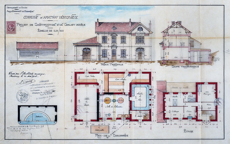 Projet de construction d'un chalet modèle, 1905. © Jérôme Mongreville / Région Bourgogne-Franche-Comté, Inventaire du patrimoine - 2018