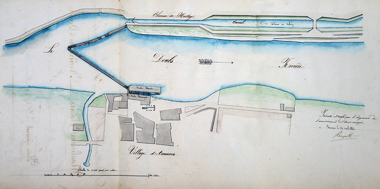 [Plan de situation du moulin], 1843. © Jérôme Mongreville / Région Bourgogne-Franche-Comté, Inventaire du patrimoine - 2018