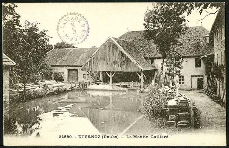 Le moulin Gaillard, carte postale, s.d. [fin 19e ou début 20e siècle]. © Raphaël Favereaux / Région Bourgogne-Franche-Comté, Inventaire du patrimoine - 2018