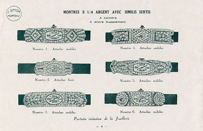 Fabrique d'horlogerie de Morteau (Doubs) J. Simon [catalogue : p. 6], années 1920-1930. © Laurent Poupard / Région Bourgogne-Franche-Comté, Inventaire du patrimoine - 2018