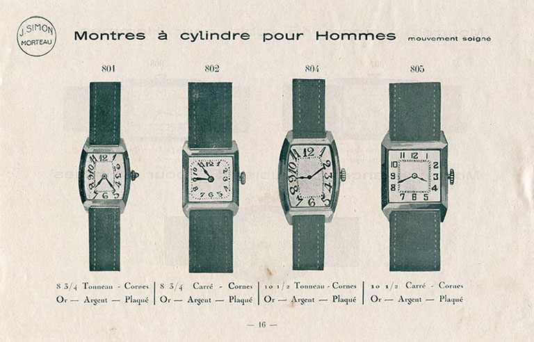 Fabrique d'horlogerie de Morteau (Doubs) J. Simon [catalogue : p. 16], années 1920-1930. © Laurent Poupard / Région Bourgogne-Franche-Comté, Inventaire du patrimoine - 2018