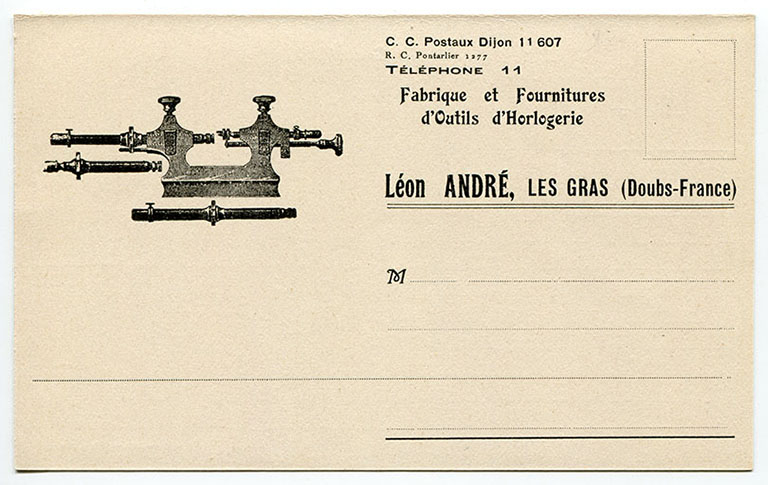 Carte publicitaire de Léon André, 1ère moitié du 20e siècle. © Laurent Poupard / Région Bourgogne-Franche-Comté, Inventaire du patrimoine - 2018
