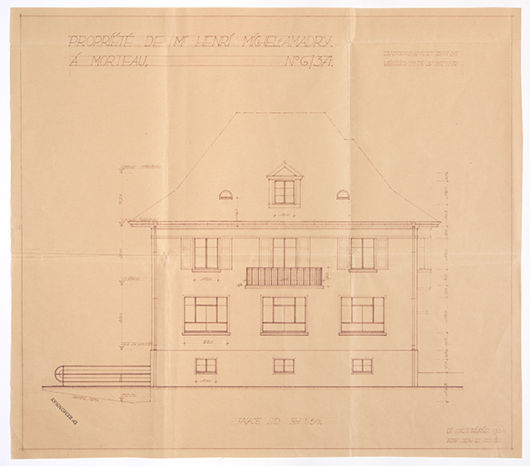 Propriété de Mr Henri Michel-Amadry, à Morteau. Façade sud, février 1930. © Sonia Dourlot / Région Bourgogne-Franche-Comté, Inventaire du patrimoine - 2018 Propriété de Mr Henri Michel-Amadry, à Morteau. Façade sud, février 1930. © Sonia Dourlot / Région Bourgogne-Franche-Comté, Inventaire du patrimoine - 2018