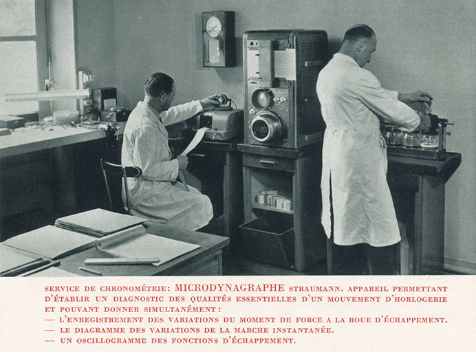 Service de chronométrie. Microdynagraphe (diagnostic des mouvements), 1955. © Meusy / Région Bourgogne-Franche-Comté, Inventaire du patrimoine - 2018
