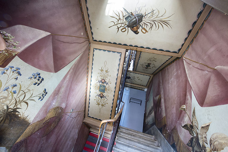 Cage d'escalier au niveau de la 3e volée. © Sonia Dourlot / Région Bourgogne-Franche-Comté, Inventaire du patrimoine - 2018