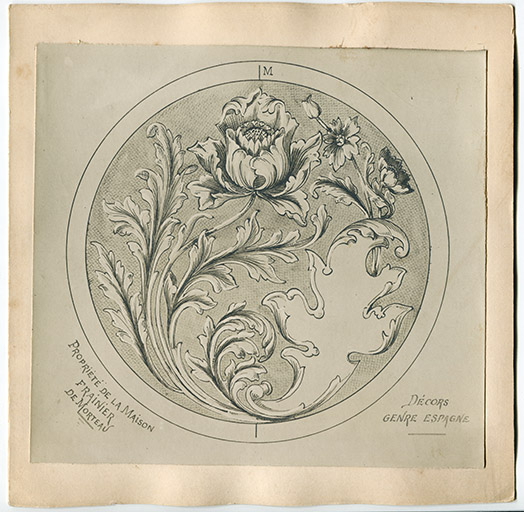 Modèle de décor pour boîte de montre : Décor genre Espagne, 1ère moitié 20e siècle. © Laurent Poupard / Région Bourgogne-Franche-Comté, Inventaire du patrimoine - 2018