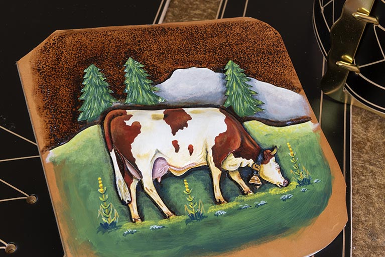 Décor de sangle peint. © Sonia Dourlot / Région Bourgogne-Franche-Comté, Inventaire du patrimoine - 2018