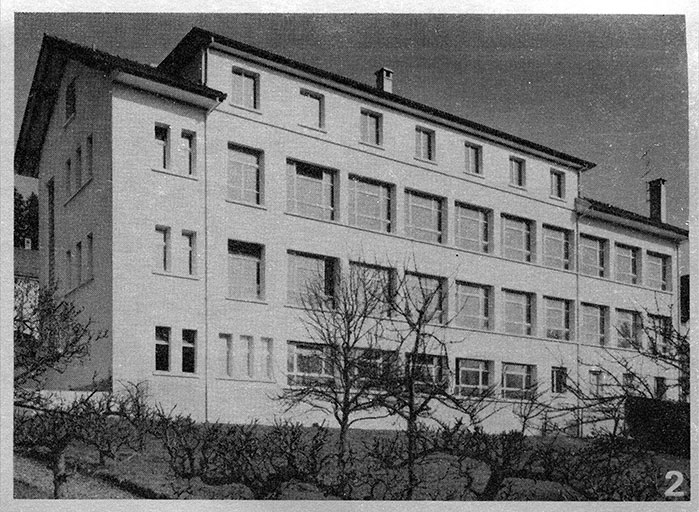 [France Ebauches] Usine n° 2 à Maîche [côté des numéros impairs], 1970. © Laurent Poupard / Région Bourgogne-Franche-Comté, Inventaire du patrimoine - 2018