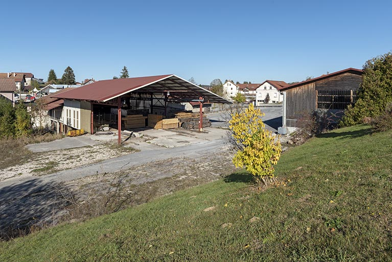 Ateliers de fabrication et magasin industriel, depuis le sud-ouest. © Sonia Dourlot / Région Bourgogne-Franche-Comté, Inventaire du patrimoine - 2018