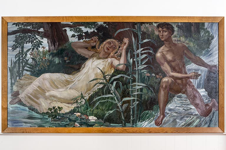 Tableau " La Saône et le Doubs" d'A. Decaris, mairie de Port-sur-Saône. © Jérôme Mongreville / Région Bourgogne-Franche-Comté, Inventaire du patrimoine - 2018