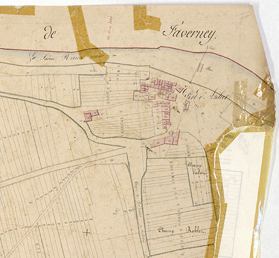 Plan de l'écart extrait du plan cadastral, 1826. © Guillaume Gézolme (reproduction) / Région Bourgogne-Franche-Comté, Inventaire du patrimoine - 2018
