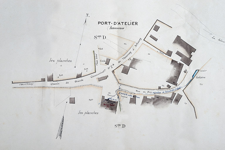 Plan de Port-d'Atelier, 1893. © Jérôme Mongreville / Région Bourgogne-Franche-Comté, Inventaire du patrimoine - 2018