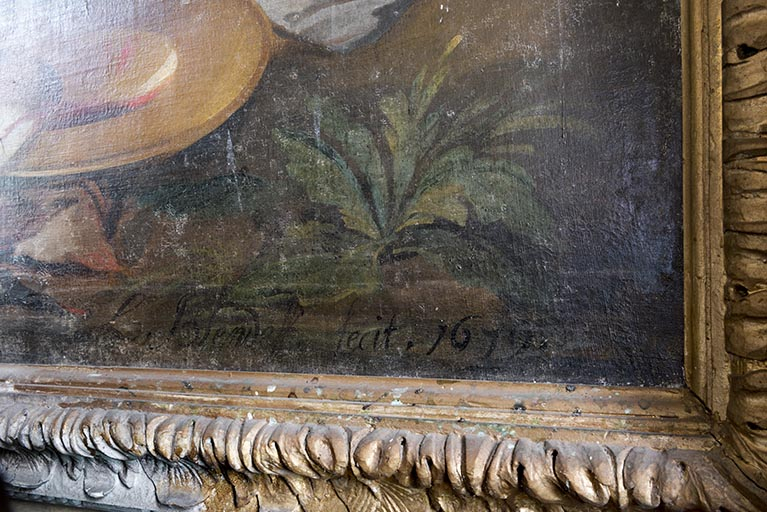 Détail de signature et date : L. Blendeff fecit 1679. © Sonia Dourlot / Région Bourgogne-Franche-Comté, Inventaire du patrimoine - 2018