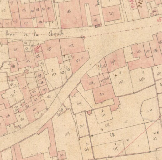 Extrait de l'Atlas parcellaire (1836) du cadastre de la commune de Scey-sur-Saône-et-Saint-Albin. © Guillaume Gézolme / Région Bourgogne-Franche-Comté, Inventaire du patrimoine - 2018 Extrait de l'Atlas parcellaire (1836) du cadastre de la commune de Scey-sur-Saône-et-Saint-Albin. © Guillaume Gézolme / Région Bourgogne-Franche-Comté, Inventaire du patrimoine - 2018