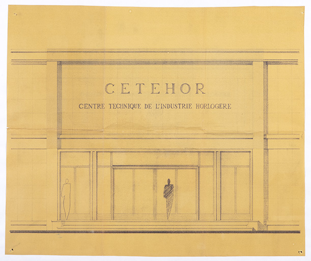 [Élévation de l’entrée], 1960 ou 1961 ? © Sonia Dourlot / Région Bourgogne-Franche-Comté, Inventaire du patrimoine - 2019