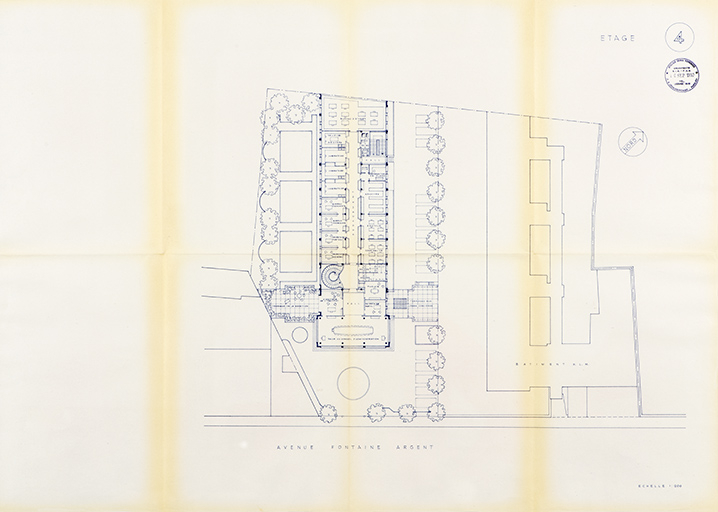 [Avant-projet Honegger avenue Fontaine-Argent]. 4. Etage, 16 septembre 1957. © Sonia Dourlot / Région Bourgogne-Franche-Comté, Inventaire du patrimoine - 2019