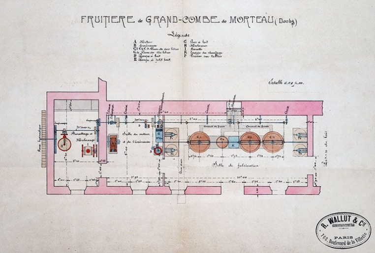 Fruitière de Grand-Combe de Morteau (Doubs) [plan de l’installation], 1913 ? © Jérôme Mongreville / Région Bourgogne-Franche-Comté, Inventaire du patrimoine - 2019