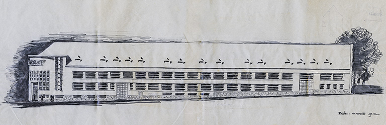 Elévation de la façade sur la rue de Vesoul, s.d. [vers 1943]. © Raphaël Favereaux / Région Bourgogne-Franche-Comté, Inventaire du patrimoine - 2019