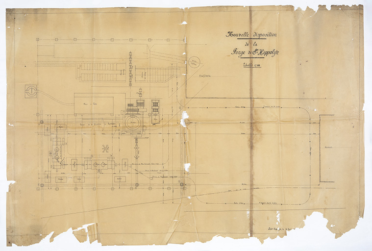 Nouvelle disposition de la forge de St Hippolyte, décennie 1920 [1925 ?]. © Sonia Dourlot / Région Bourgogne-Franche-Comté, Inventaire du patrimoine - 2019