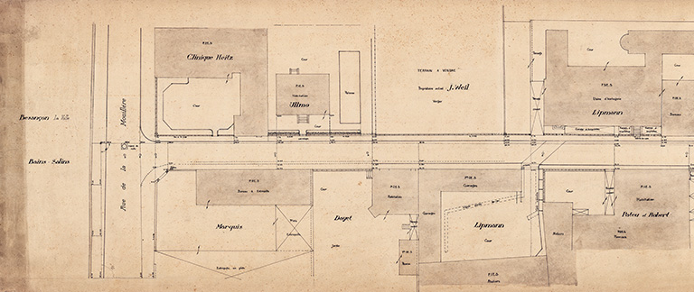 Plan-masse de l'usine (partie sud), s.d. [vers 1920]. © Raphaël Favereaux / Région Bourgogne-Franche-Comté, Inventaire du patrimoine - 2019