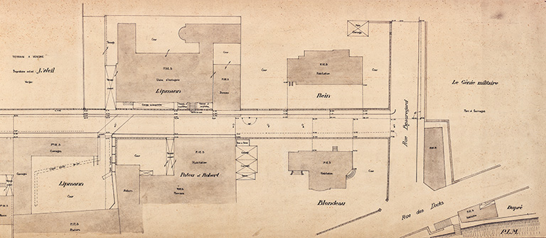 Plan-masse de l'usine (partie nord), s.d. [vers 1920]. © Raphaël Favereaux / Région Bourgogne-Franche-Comté, Inventaire du patrimoine - 2019