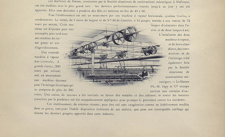 Filature Ph. M. Japy et Cie, à Audincourt. Atelier de fabrication, 1894. © Raphaël Favereaux / Région Bourgogne-Franche-Comté, Inventaire du patrimoine - 2019