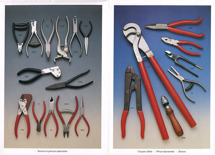 FMX fabrique la pince dont vous avez besoin [dépliant publicitaire : pinces diverses et coupe-câble], [années 1980 ?]. © Laurent Poupard / Région Bourgogne-Franche-Comté, Inventaire du patrimoine - 2019