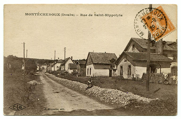 Montécheroux (Doubs) - Rue de Saint-Hippolyte, [1er quart 20e siècle]. © Laurent Poupard / Région Bourgogne-Franche-Comté, Inventaire du patrimoine - 2019