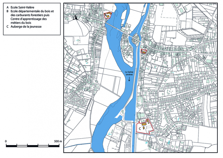 Plan-masse et de situation (1/5 000). Extrait du plan cadastral, 2019. © Bertrand Turina / Région Bourgogne-Franche-Comté, Inventaire du patrimoine - 2019