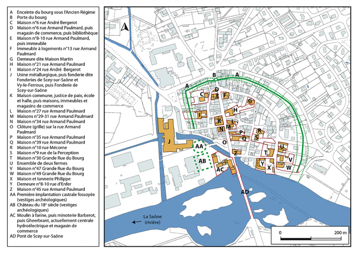 Plan-masse et de situation. Extrait du plan cadastral, 2019. © Bertrand Turina / Région Bourgogne-Franche-Comté, Inventaire du patrimoine - 2019 Plan-masse et de situation. Extrait du plan cadastral, 2019. © Bertrand Turina / Région Bourgogne-Franche-Comté, Inventaire du patrimoine - 2019