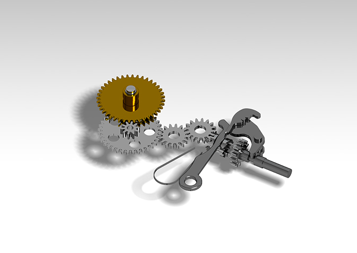 Système de mise à l'heure, tige tirée. © William Berthet / Région Bourgogne-Franche-Comté, Inventaire du patrimoine - 2020