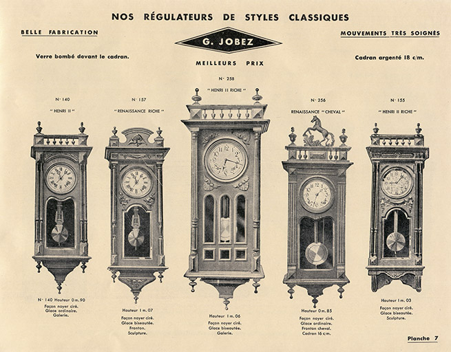 Manufacture d'horlogerie en tous genres [...] G. Jobez succ[esseu]r à Morez (Jura) France [catalogue de production, pl. 7], 1931. © Laurent Poupard / Région Bourgogne-Franche-Comté, Inventaire du patrimoine - 2020