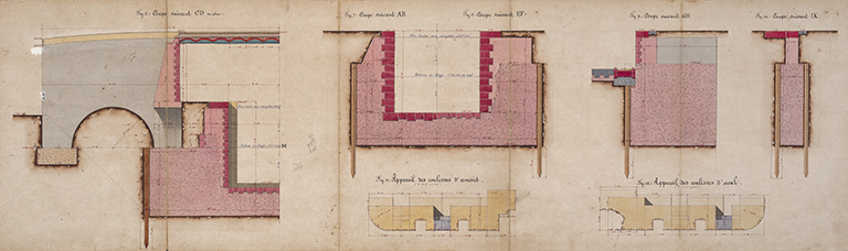 Bief de Soing - Construction de la coupure de Cubry, de la dérivation éclusée de Soing et d'un chemin de halage - Seconde porte de garde de Cubry avec pont (1878) : vue de plusieurs coupes et appareils des coulisses d'amont et d'aval. © Jérôme Mongreville / Région Bourgogne-Franche-Comté, Inventaire du patrimoine - 2020 Bief de Soing - Construction de la coupure de Cubry, de la dérivation éclusée de Soing et d'un chemin de halage - Seconde porte de garde de Cubry avec pont (1878) : vue de plusieurs coupes et appareils des coulisses d'amont et d'aval. © Jérôme Mongreville / Région Bourgogne-Franche-Comté, Inventaire du patrimoine - 2020