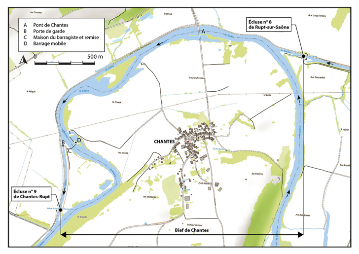 Plan de localisation (1/50 000). Extrait du ScanExpress standard © IGN 2018 © Bertrand Turina / Région Bourgogne-Franche-Comté, Inventaire du patrimoine - 2020
