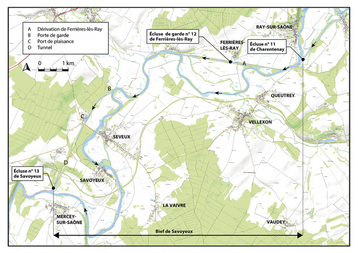 Plan de localisation (1/40 000). Extrait du ScanExpress standard © IGN 2018. © Bertrand Turina / Région Bourgogne-Franche-Comté, Inventaire du patrimoine - 2020