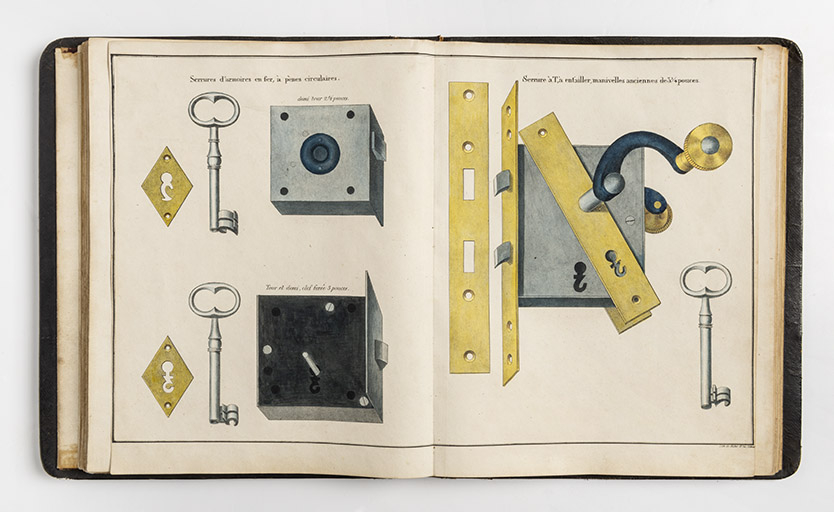 Serrures [... : planche de catalogue], 1835. © Sonia Dourlot / Région Bourgogne-Franche-Comté, Inventaire du patrimoine - 2020