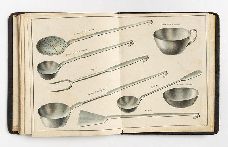 [Ustensiles de cuisine (écumoire, louche, tasse, etc.) : planche de catalogue], 1835. © Sonia Dourlot / Région Bourgogne-Franche-Comté, Inventaire du patrimoine - 2020