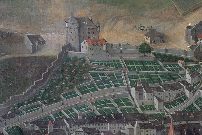 peinture plan enceinte place forte © Jérôme Mongreville / Région Bourgogne-Franche-Comté, Inventaire du patrimoine - 2023  peinture plan enceinte place forte © Jérôme Mongreville / Région Bourgogne-Franche-Comté, Inventaire du patrimoine - 2023