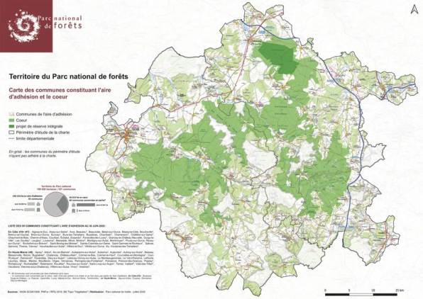 Carte du Parc national de forêts © Parc national de forêts