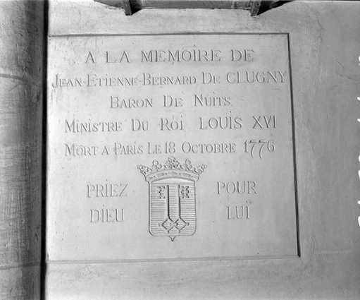 Pierre commémorative : à la mémoire de Jean-Etienne de Clugny. © Région Bourgogne-Franche-Comté, Inventaire du patrimoine