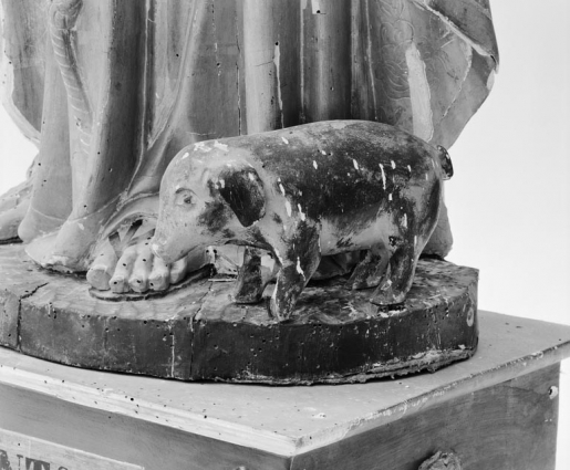 Détail du cochon. © Région Bourgogne-Franche-Comté, Inventaire du patrimoine