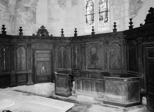 Vue d'ensemble des boiseries du choeur. © Région Bourgogne-Franche-Comté, Inventaire du patrimoine Vue d'ensemble des boiseries du choeur. © Région Bourgogne-Franche-Comté, Inventaire du patrimoine