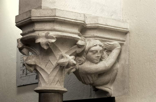 Bâtiment du réfectoire : partie sud du bâtiment, galerie basse : décor néo-gothique. © Région Bourgogne-Franche-Comté, Inventaire du patrimoine
