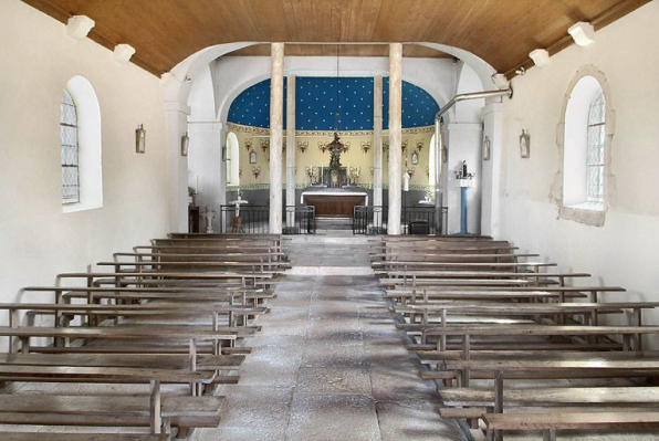 Nef, vue prise de l'entrée. © Région Bourgogne-Franche-Comté, Inventaire du patrimoine