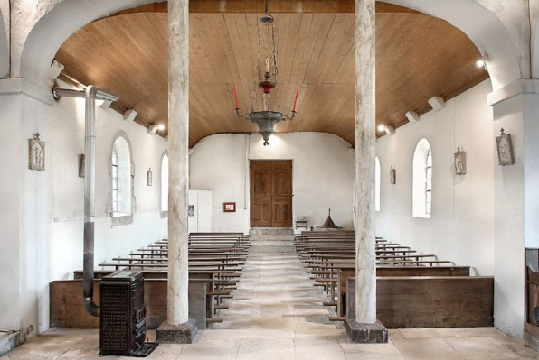 Nef, vue prise du choeur. © Région Bourgogne-Franche-Comté, Inventaire du patrimoine