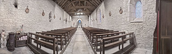 Vue de la nef, depuis l'entrée. © Région Bourgogne-Franche-Comté, Inventaire du patrimoine