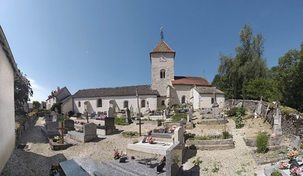 Elévation sud et cimetière. © Région Bourgogne-Franche-Comté, Inventaire du patrimoine