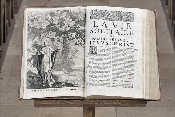 Estampe en pleine page : le Christ au désert. © Région Bourgogne-Franche-Comté, Inventaire du patrimoine