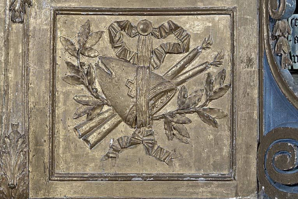 Détail : décor de l'aile droite du tabernacle. © Région Bourgogne-Franche-Comté, Inventaire du patrimoine